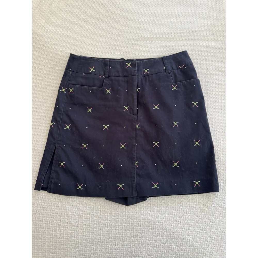 IZOD Navy Blue w/Golf Clubs Golf Skort Size 4 - Picture 1 of 5